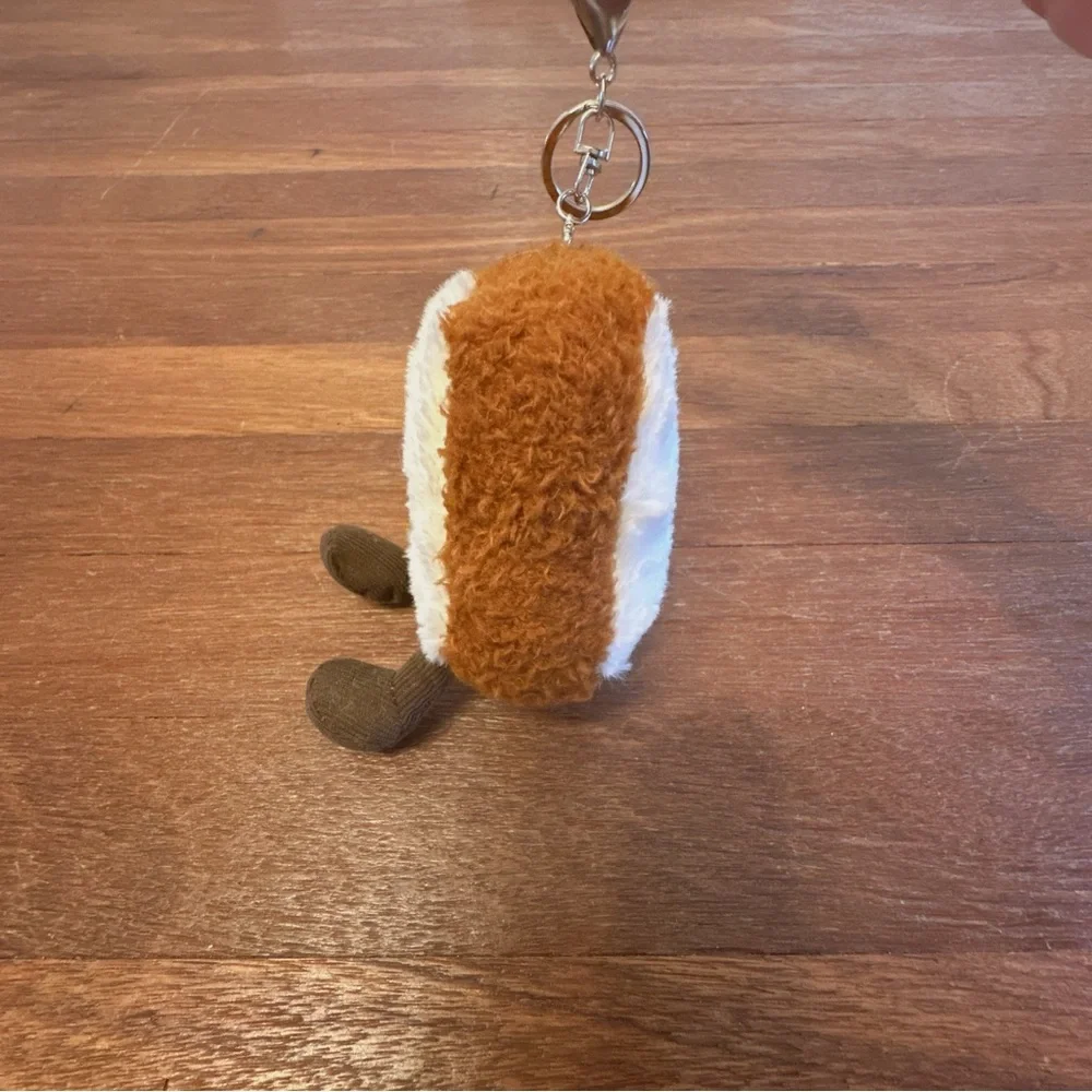 Cute Toast Plush Keychain Kawaii Bread Charm Bag Pendant New Soft Gift